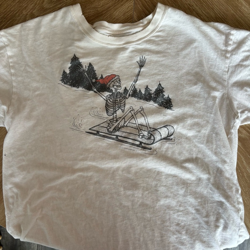 American Eagle Outfitters Santa Skeleton tshirt